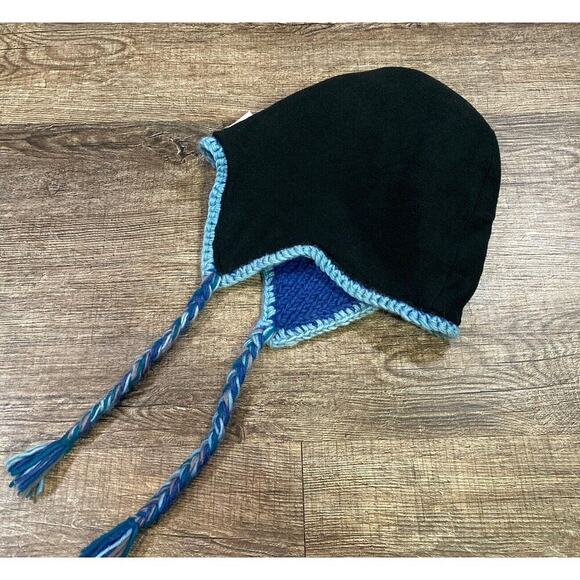 Andes Handicrafts Blue Trapper Hat Unisex Ecuador Fleece Lined 100% Wool - Picture 7 of 10